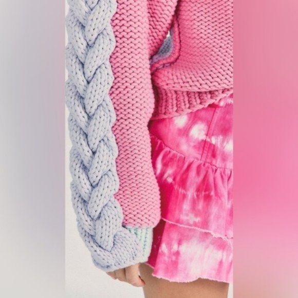NWT Loveshackfancy Isaiah Pullover Sweater Small NEW Chunky Cable Knit Oversized - Picture 5 of 11